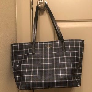 Kate Spade Hawthorne Ryan Plaid Blue Tote Bag